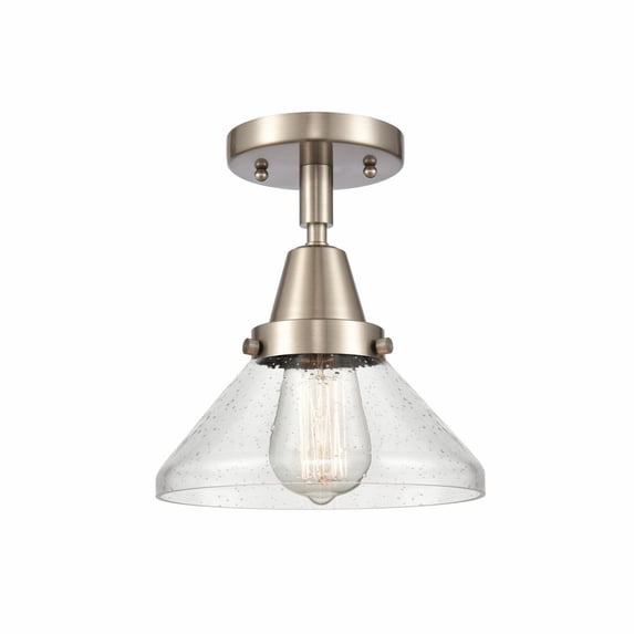 447-1C-SN-G4474-Innovations Lighting-Caden - 1 Light Flush Mount In Industrial Style-7 Inches Tall and 8 Inches Wide-Brushed Satin Nickel Finish-Seedy
