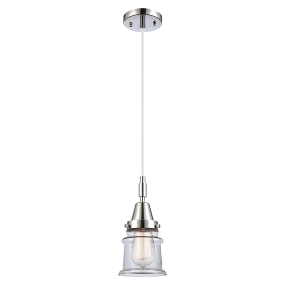 447-1P-PC-G182S Innovations Lighting Canton - 1 Light Cord Hung Mini Pendant-5.25 Inch Wide and 11.13 Inch Tall-Polished Chrome Finish-Clear Glass