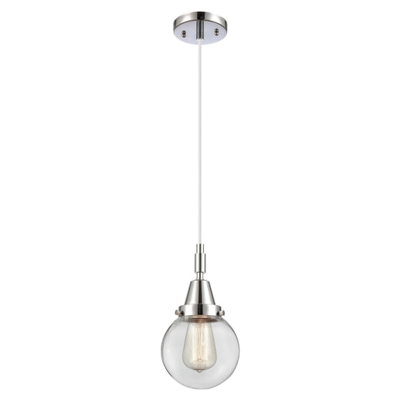 447-1P-PC-G202-6 Innovations Lighting Beacon - 1 Light Cord Hung Mini Pendant-10.63 Inch Tall and 6 Inch Wide-Polished Chrome Finish-Clear Glass Color