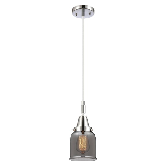 447-1P-PC-G53 Innovations Lighting Bell - 1 Light Cord Hung Mini Pendant-11.13 Inch Tall and 5 Inch Wide-Polished Chrome Finish-Light Smoke Glass