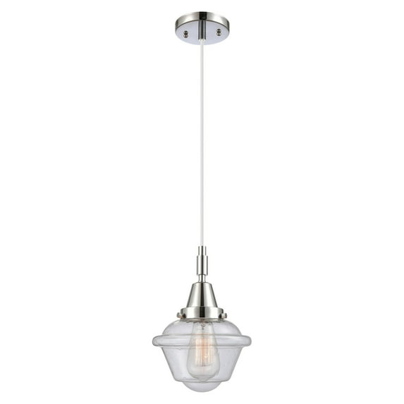 447-1P-PC-G534 Innovations Lighting Oxford - 1 Light Cord Hung Mini Pendant-7.25 Inch Wide and 9.13 Inch Tall-Polished Chrome Finish-Seedy Glass Color