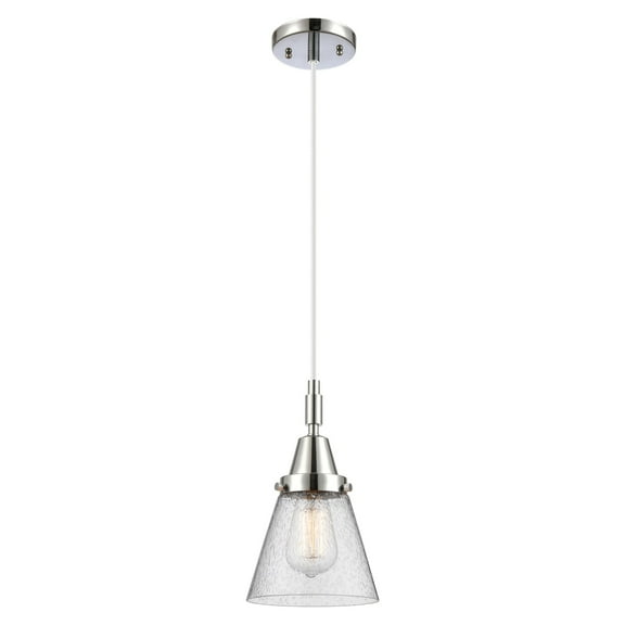 447-1P-PC-G64 Innovations Lighting Cone - 1 Light Cord Hung Mini Pendant-6.25 Inch Wide and 9.13 Inch Tall-Polished Chrome Finish-Seedy Glass Color