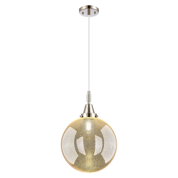 447-1P-PN-G208-12 Innovations Lighting Beacon - 1 Light Cord Hung Mini Pendant-12 Inch Wide and 16.13 Inch Tall-Polished Nickel Finish-Mercury Glass