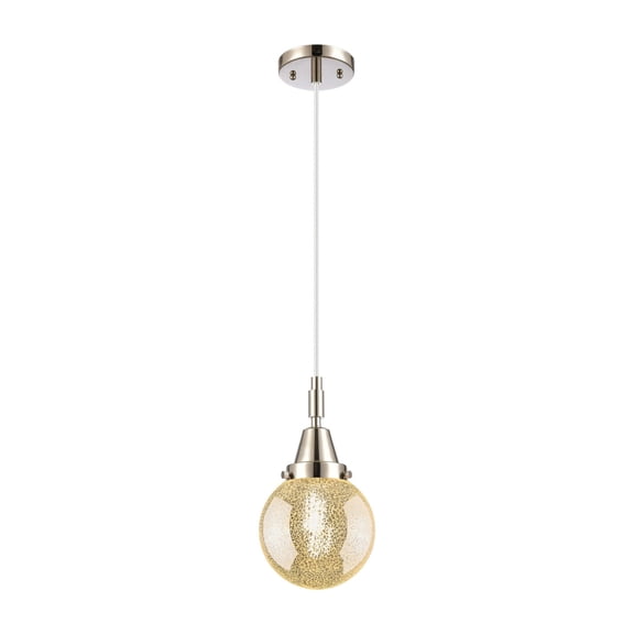 447-1P-PN-G208-6 Innovations Lighting Beacon - 1 Light Cord Hung Mini Pendant-10.63 Inch Tall and 6 Inch Wide-Polished Nickel Finish-Mercury Glass