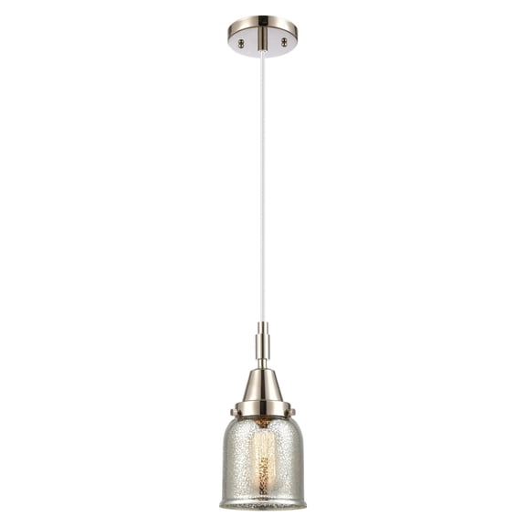 447-1P-PN-G58 Innovations Lighting Bell - 1 Light Cord Hung Mini Pendant-11.13 Inch Tall and 5 Inch Wide-Polished Nickel Finish-Silver Plated Mercury