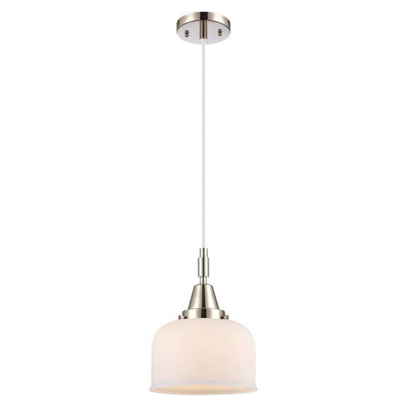 447-1P-PN-G71 Innovations Lighting Bell - 1 Light Cord Hung Mini Pendant-11.13 Inch Tall and 8 Inch Wide-Polished Nickel Finish-Matte White Glass