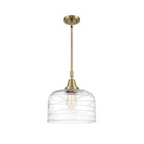 447-1S-AB-G713-L-Innovations Lighting-Bell - 1 Light Stem Hung Mini Pendant In Industrial Style-14.13 Inches Tall and 12 Inches Wide-Antique Brass