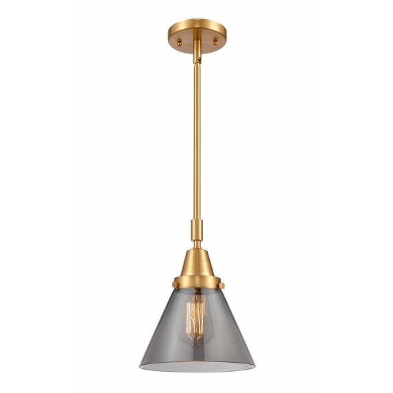 447-1S-SG-G43-LED-Innovations Lighting-Cone-3.5W 1 LED Mini Pendant in Industrial Style-8 Inches Wide by 11.13 Inches High Satin Gold Finish with
