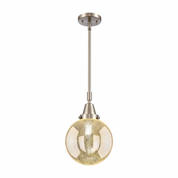 447-1S-SN-G208-8 Innovations Lighting Beacon - 1 Light Stem Hung Mini Pendant-12.63 Inch Tall and 8 Inch Wide-Brushed Satin Nickel Finish-Mercury