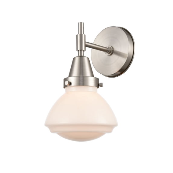 447-1W-SN-G321 Innovations Lighting Olean - 1 Light Wall Sconce-10.25 Inches Tall and 6.75 Inches Wide-Satin Nickel Finish-Matte White Glass Color