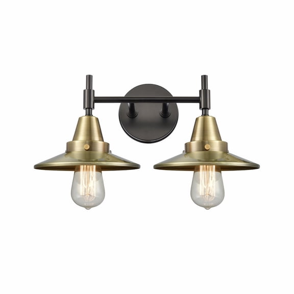 447-2W-BAB-M4-AB-Innovations Lighting-Railroad - 2 Light Bath Vanity-7.25 Inches Tall and 17 Inches Wide-Black Antique Brass Finish-Black Antique