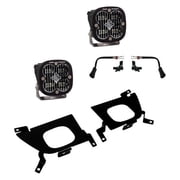 447528 3.1 in. Fog Light Location Mounted Squadron SAE 2x22W Square Wide Cornering Beam LED Light Kit for 2019-2021 Chevy Silverado 1500