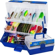 448-Pcs Fishing Lures Kit – Complete 3-Layer Tackle Box Set with Hooks, Weights, Bobbers, Pliers, Rigs, Leaders, Fluorocarbon Line, Accessories & More for Fishing Gear