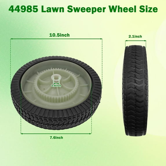 44985 Lawn Sweeper Wheel & Tire Complete Assembly Set Compatible with MTD 19468S AF-44985 4636-018 (2 Pack) - and Stable Lawn Mower Replacement Parts
