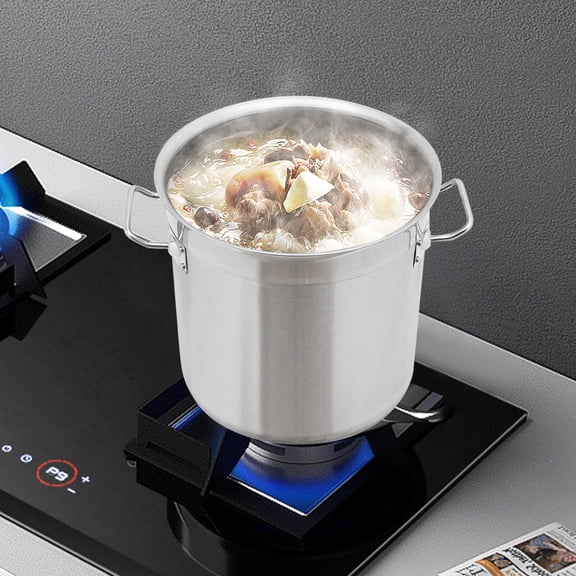 449Gal/17L Stock Pot Stainless Steel Large Kitchen Soup Big Cooking Stockpot