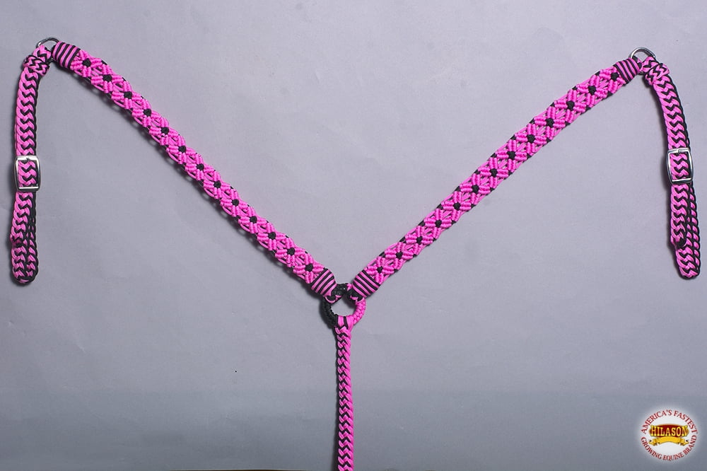 Pink Hibiscus Polyester Braided Paracord, 3mm Wide sold per Metre