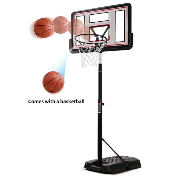 Naipo 44In Portable Basketball Hoop with Height Adjustable 6.56ft to 10ft Basketball Goals for Younger People Indoor Outdoor with Free Basketabll