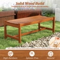 thumbnail image 1 of 44In Teak Oil Hardwood Backless Outdoor Bench 530LBS Load Capacity Heavy Duty TwoPerson Patio Dining Solid Wood Construction Crossbars Reinforced Slatted Seat Curved Comfort Indoor Outdoor, 1 of 9