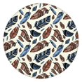 thumbnail image 1 of 44Inch Boho Chic Round Table Cover with All-Around Elastic, Floral Pattern Spill Proof Tablecloth for 38"-42" Tables, Durable for Daily Use, 1 of 7