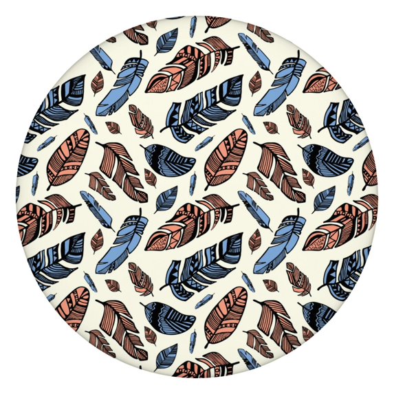 44Inch Boho Chic Round Table Cover with All-Around Elastic, Floral Pattern Spill Proof Tablecloth for 38"-42" Tables, Durable for Daily Use