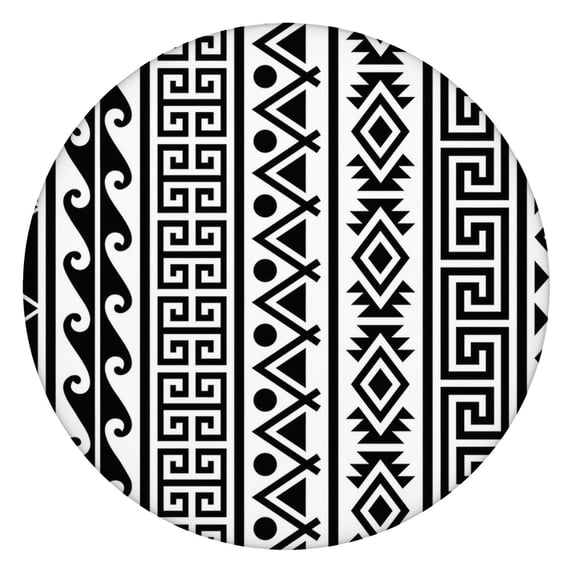 44Inch Round Tablecloth Boho Floral, Elastic Edge Fitted for 38-42 Inch Tables, Spill-Resistant Decor