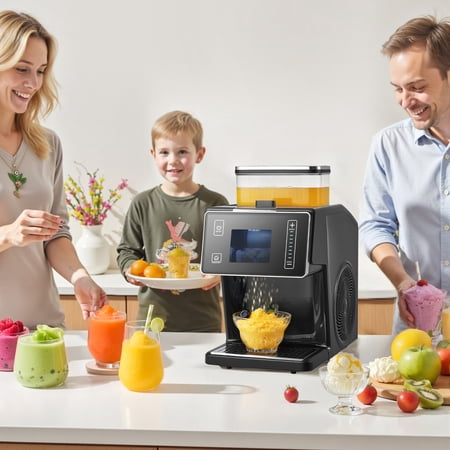 44LBS/24H Snowflake Ice Machine 60S Pre-Cooling Electric Ice Maker with 8 Adjustable Speeds for Home & Gatherings