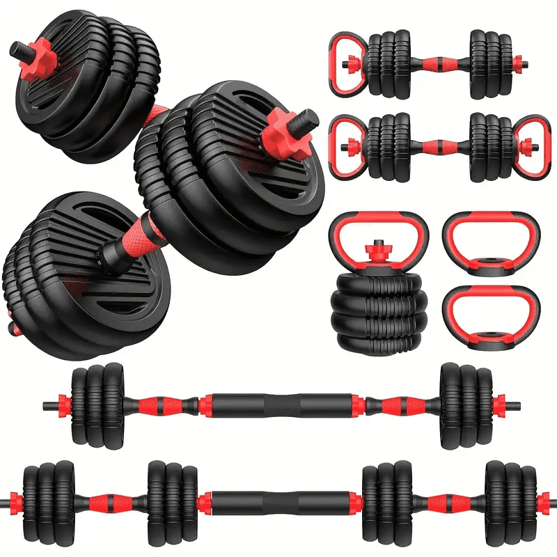 44LBS Adjustable Weights Dumbbells, 4 In 1 Weight Set Used as Kettlebells, Barbell, Push up Stand, Fitness Exercise for Home Gym Suitable Men/Women