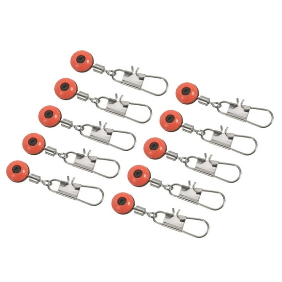 Uxcell Fishing Line Sinker Slides 44lbs Load Capacity 20 Pack Float Connector Rolling Swivel Red