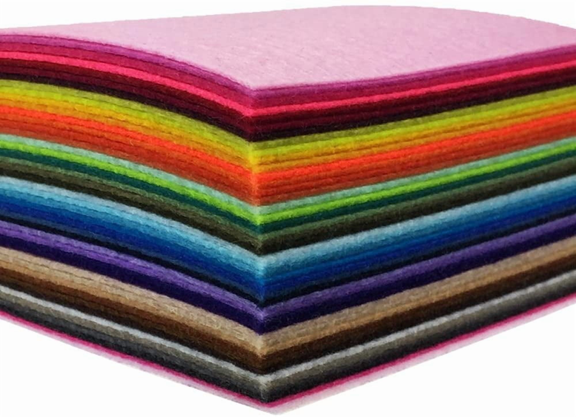 44PCS 4 x 4 inches (10 x10cm) Assorted Color Felt Fabric Sheets Patchwork Sewing DIY Craft 1mm Thick