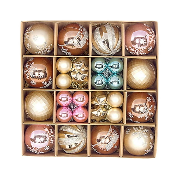44PCS Christmas Ball Ornaments Set - Assorted Shatterproof Hanging Tree Ornament Set Reusable Christmas Gifts for Xmas Tree Holiday Party and Home Decor