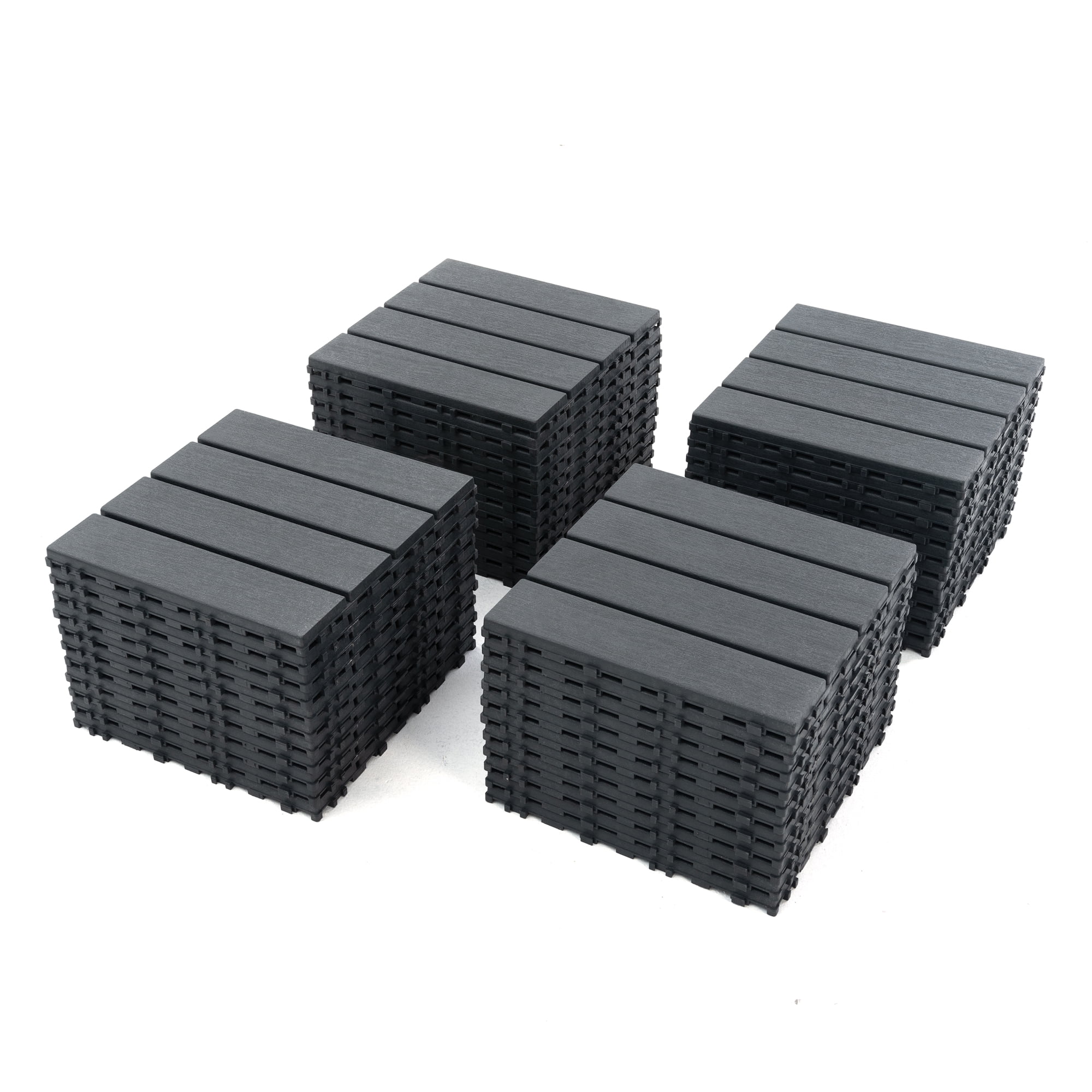 44PCS Plastic Interlocking Deck Tiles,Patio Deck Tiles,12"x12" Square Waterproof Outdoor