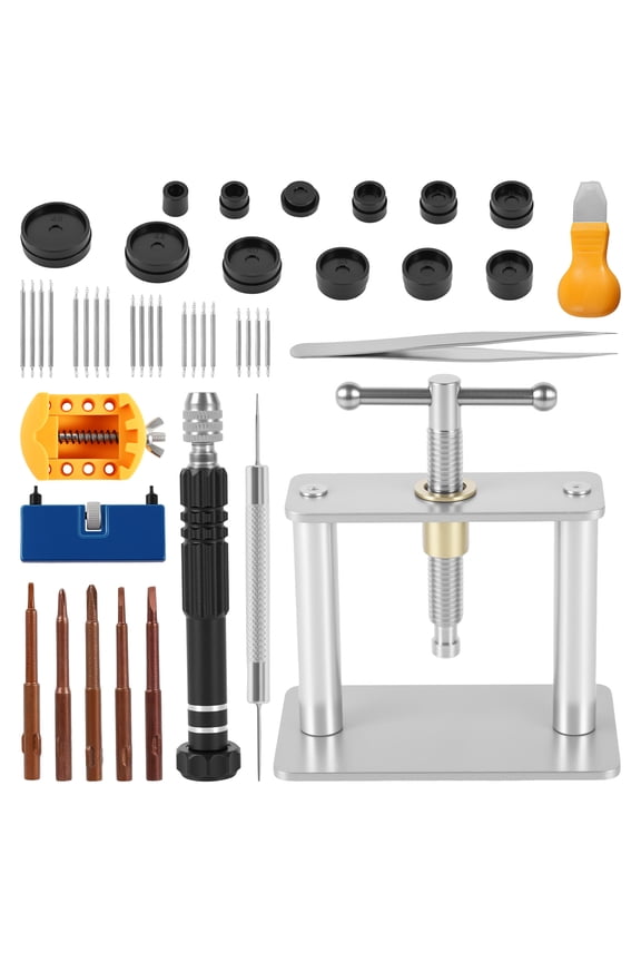 44PCS Watch Press Tool Set Multipurpose Watch Repair Kit Back Remover Holder Case Opener Sturdy Screwdriver Battery Replacement Tool for Opening Case Changing Strap Cleaning Maintaining