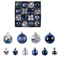 thumbnail image 1 of 44Pcs Blue & Silver Christmas Ornaments Set - Shatterproof Glitter Snowflake Balls for Xmas Tree, Wreath & Wedding Decor (12 Large & 32 Mini), 1 of 9