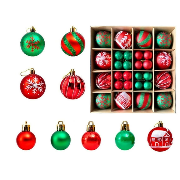 44Pcs Christmas Tree Ornaments,Mini Shatterproof Christmas Tree Decorations Hanging Ball for Holiday Wedding Party Decoration Holiday Wedding Party Decoration