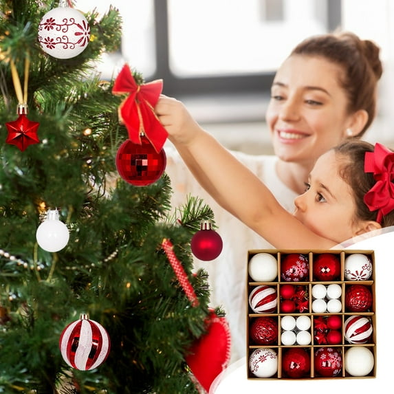 44Pcs Colorful Christmas Hanging Balls - Christmas Proof Ball Ornaments For Party Christmas Tree Supplies