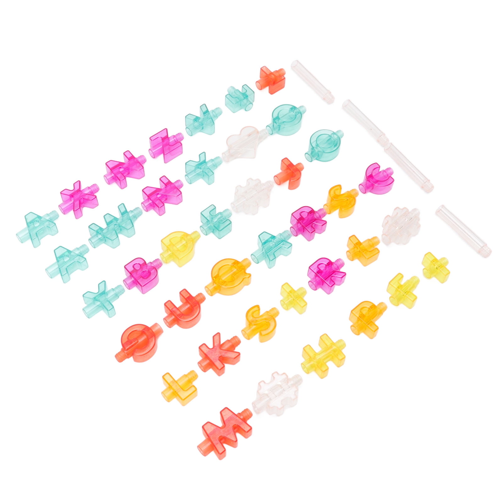 44Pcs English Alphabet Straws DIY Splicing Assembly Straws, Plastic