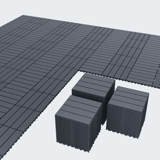44Pcs Interlocking Deck Tiles, 12
