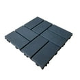 thumbnail image 1 of 44Pcs Interlocking Outdoor Flooring, 1.8"x11.8" Square Plastic Deck Tiles for Backyard Garden Deck Poolside, All-Weather & Waterproof Patio Pavers Floor Tiles, Checker-Dark Gray, 1 of 7