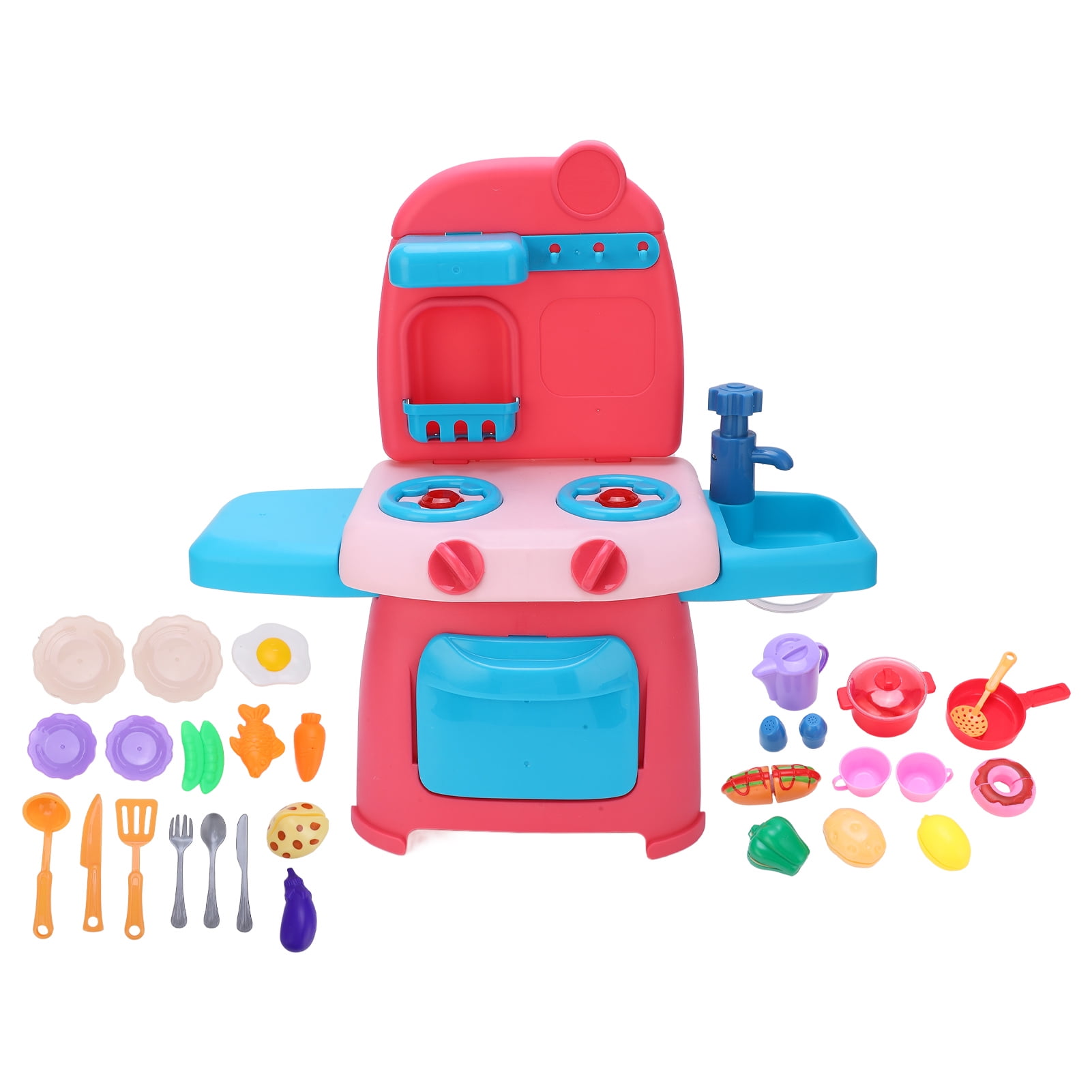 44Pcs Kids Kitchen Playset Home Grown Kitchen Role Play Grill Playset