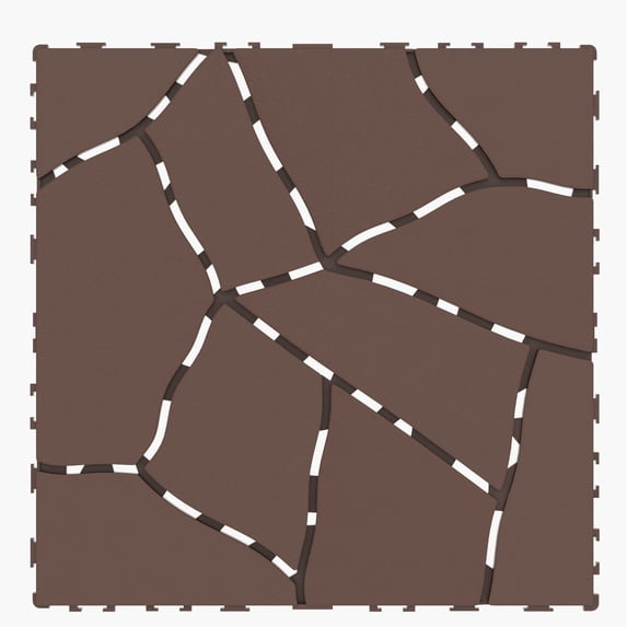 Kosynda 44Pcs Stone Style Patio Deck Tiles, 12 x 12in, Waterproof Interlocking Floor Tiles for Porch, Poolside, Balcony, Backyard, Red Brown