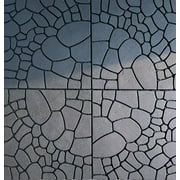 Kosynda 44Pcs Stone Texture Patio Deck Tiles, 12 x 12in, Waterproof Interlocking Floor Tiles for Porch, Poolside, Balcony, Backyard, Dark Gray