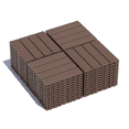 thumbnail image 1 of Kosynda 44Pcs Stripe Style Patio Deck Tiles, 12 x 12in, Waterproof Interlocking Floor Tiles for Porch, Poolside, Balcony, Backyard, Red Brown, 1 of 6