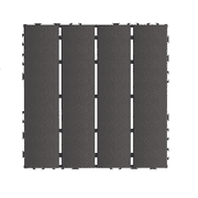 Kosynda 44Pcs Stripe Style Patio Deck Tiles, 12 x 12in, Waterproof Interlocking Floor Tiles for Porch, Poolside, Balcony, Backyard, Dark Gray