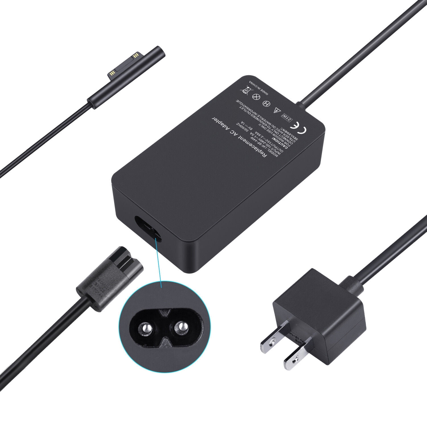 44W 15V 2.58A Adapter Charger For Microsoft Surface Charger Fit Pro 3 4