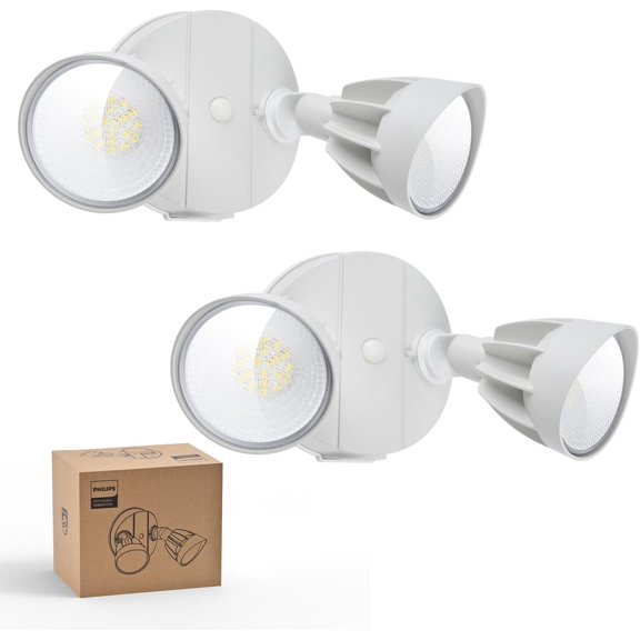 44W 3500LMLED Security Flood LightOutdoor,Switch Controlled AluminumSecurity Light, 2 Adjustable Heads,5000K Daylight,Wet Location for Patio, Garden, Yard Lights