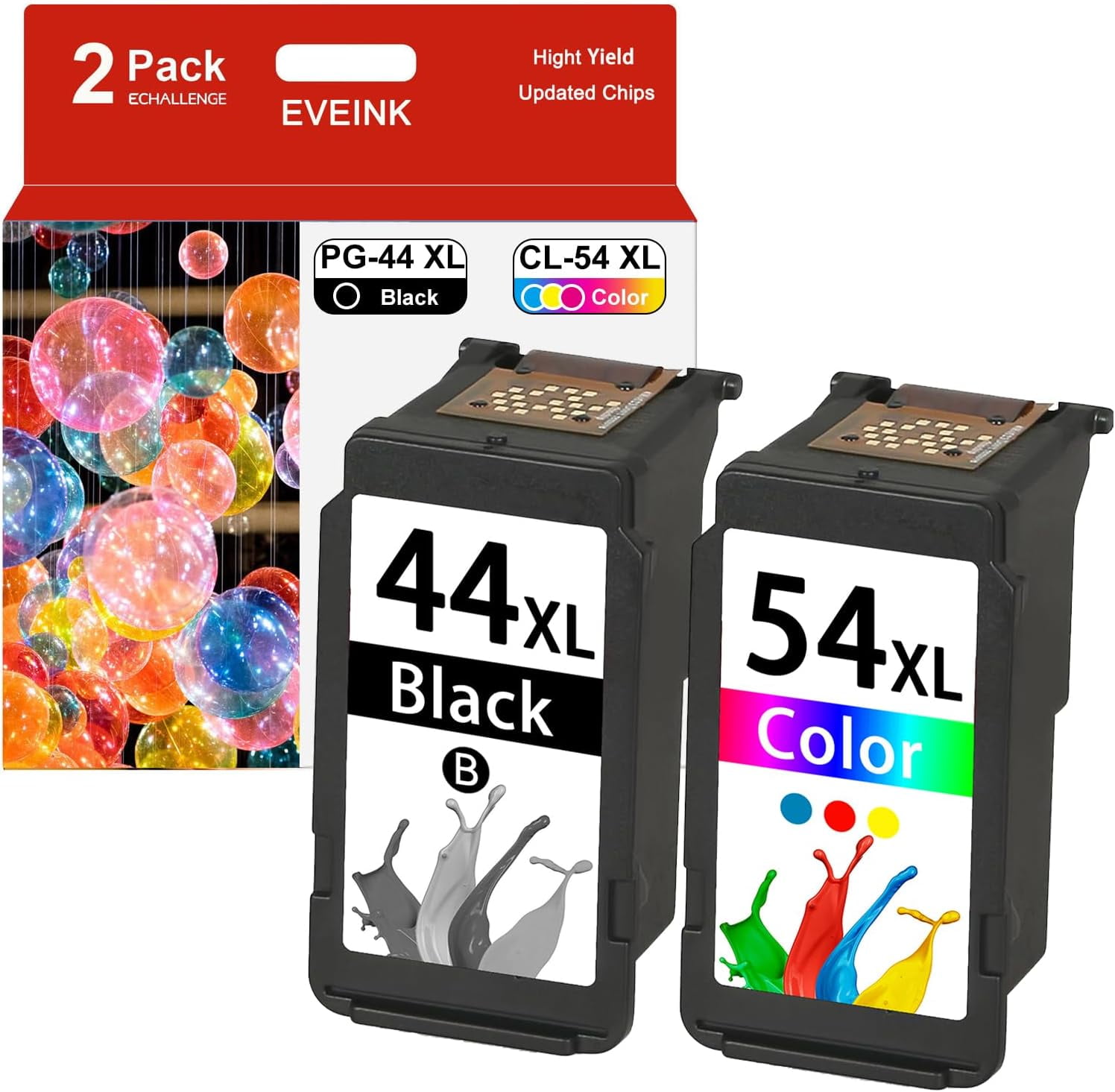 44XL 54XL Ink Cartridges Compatible for Canon PG-44XL CL-54XL 44 54 Ink ...