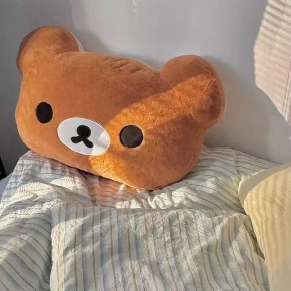 44cm Cute Rilakkuma Plush Toy Back Support Detachable Cover Bedside Large Pillow Comforter Washable Sleeping Pillow Gifts