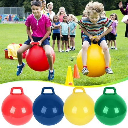 44cm Hopping Ball for Kids & Adults, Funny Large Exercise Space Play Toy, Sit-on Bouncy Ball with Handle, Durable Bouncer, Kids Adult Game Bouncing Toy for Jumping & Exercise