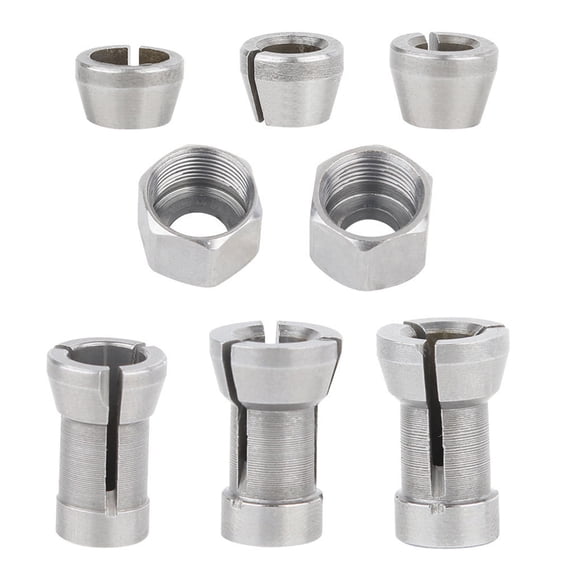 44g Trim Router Collet Adapter Conversion 8PCS Set 6mm 6.35mm 8mm Chucks Conversion Fit for Carving Tool