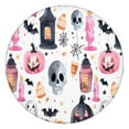 thumbnail image 1 of 44in Pumpkin Ghost Round Halloween Tablecloth with Elastic Edge, Fitted Table Cover for 36-44" Tables, Polyester Reusable Table Cloths Wipe Clean for Picnic, Dining, Outdoor Use and Party Decor, 1 of 7